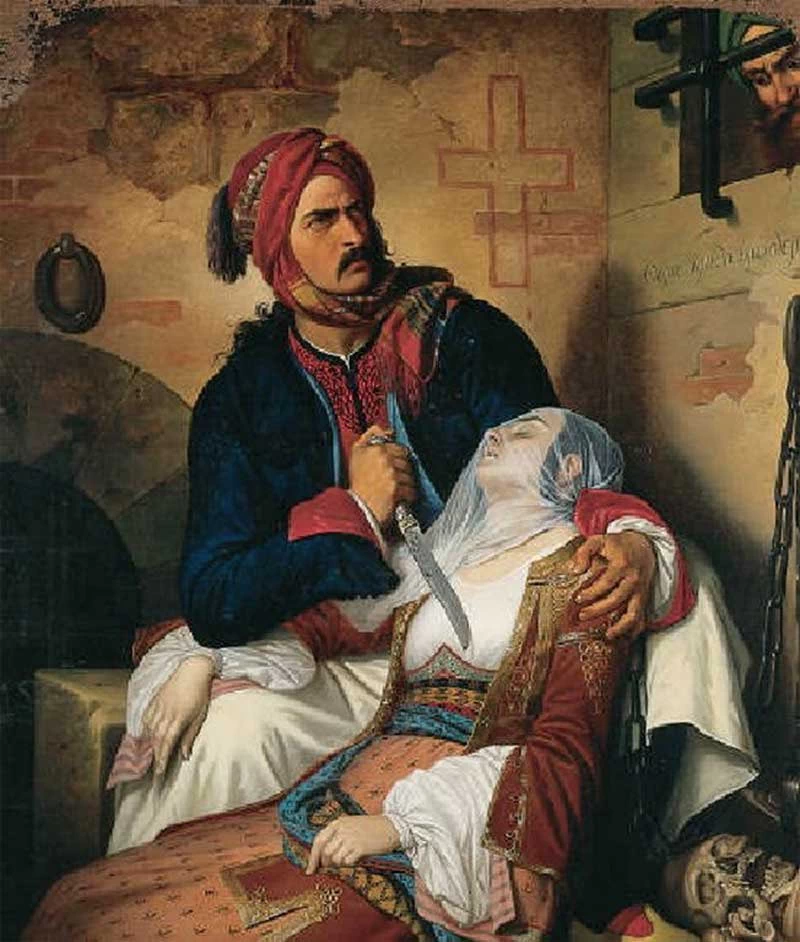 Giorgio Rodios. combattente per la liberazione della Grecia del 1821 uccide la moglie Dimitra per non essere schiava dei turchi